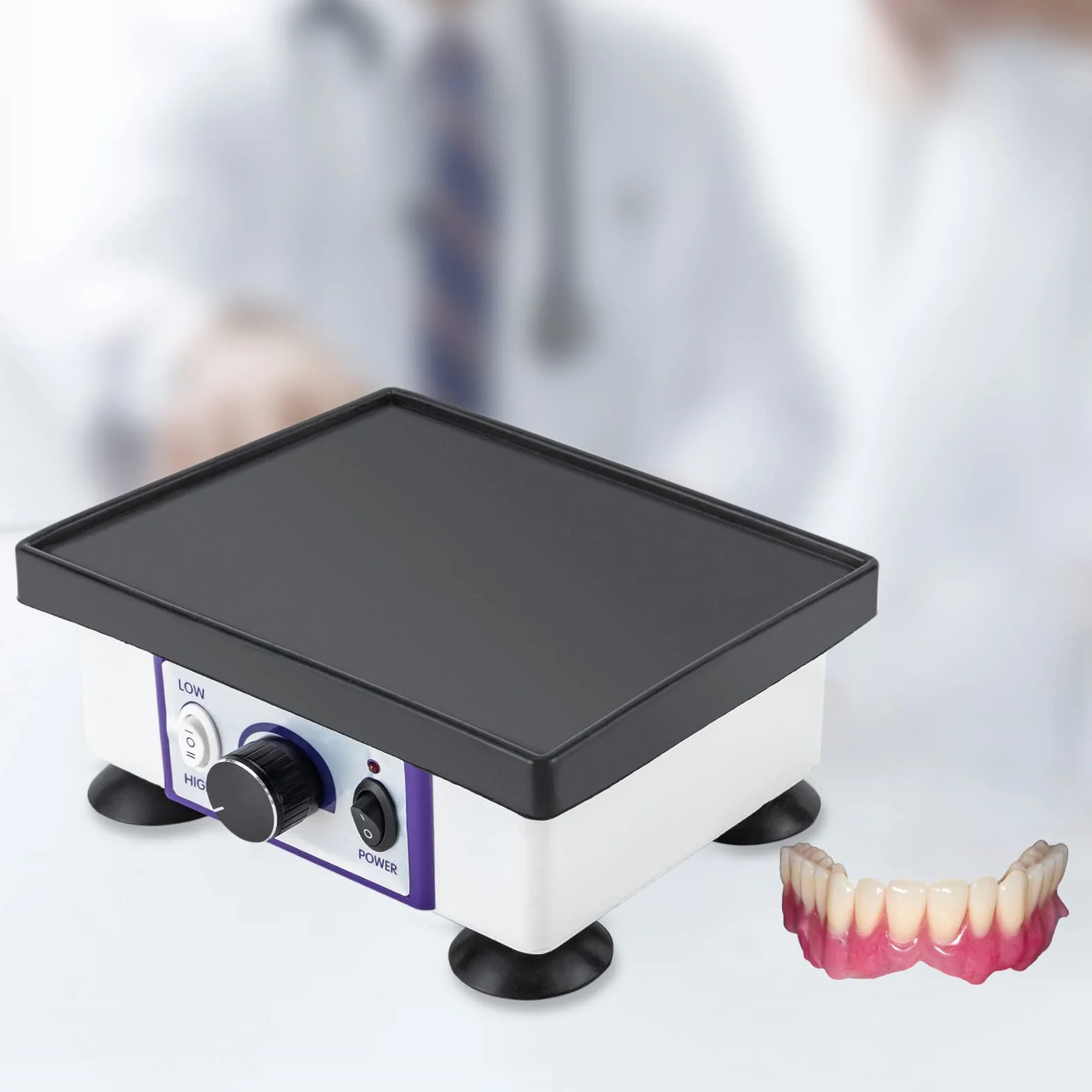 Oscillatore Dentale, Agitatore per Gesso Dentale, Piatto Vibrante Oscillatore, Vibratore Rettangolare Shaker 220V 120W, Attrezzatura per Laboratorio Dentale per Dentisti e Cliniche Dentali