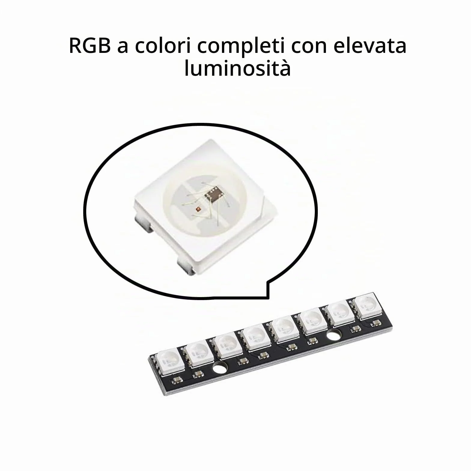 10 pezzi Modulo LED RGB WS2812 a 8 bit, con driver integrato per Arduino Raspberry Pi ESP32