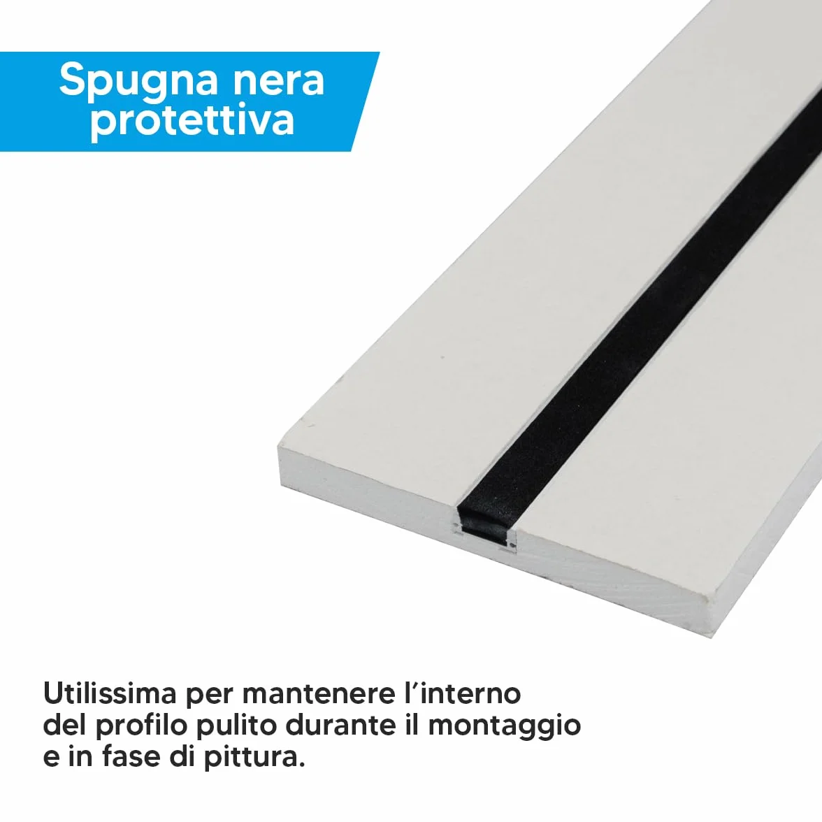 10pz Profilo in Alluminio 2mt per Strisce LED Integrato in Lastra di Cartongesso 12,5mm - Struttura pronta da incasso e montaggio con copertura opaca