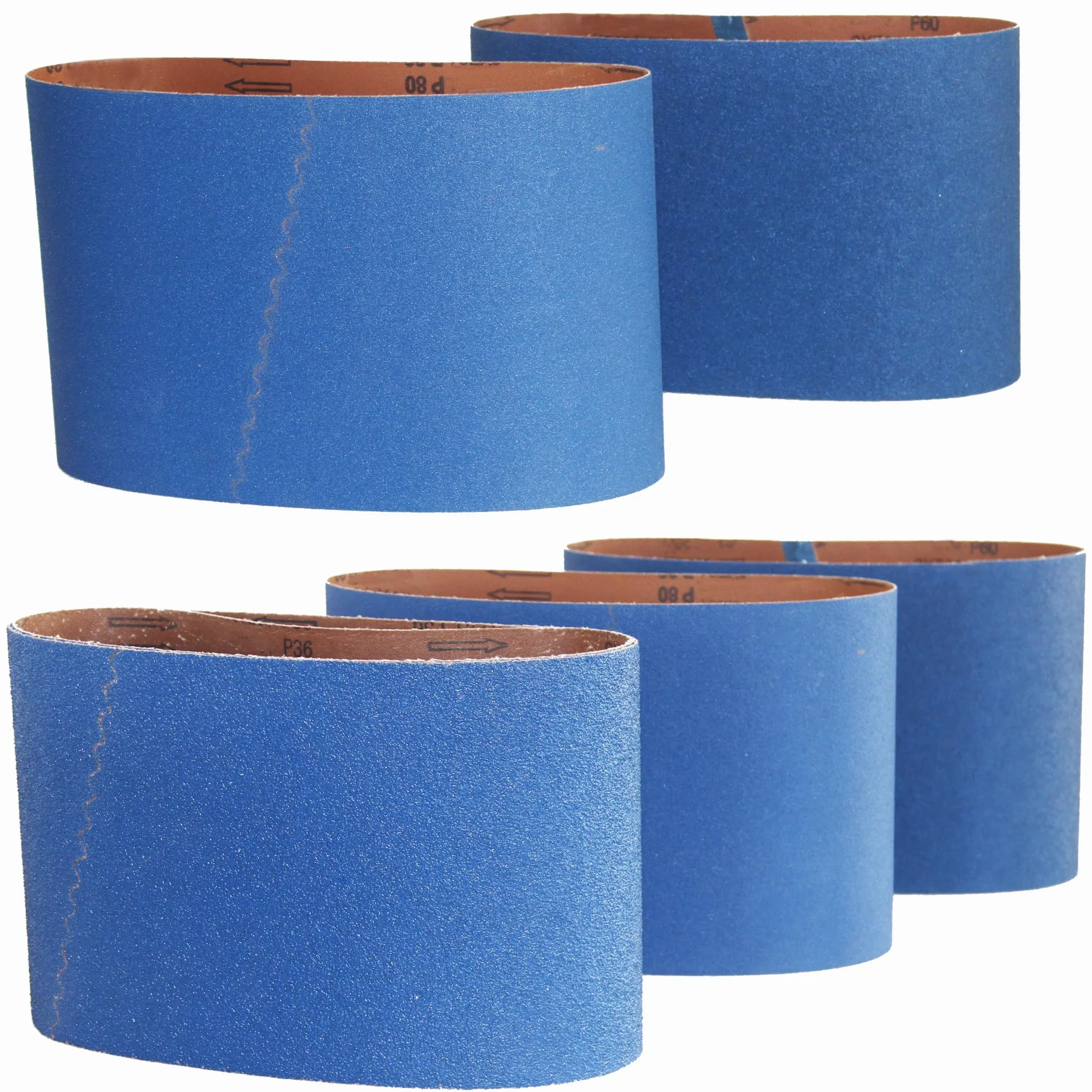 Nastro abrasivo in tessuto di zircone di alta qualità per una superficie efficiente su parquet, adatto per levigatrice a nastro, smerigliatrice – 200 x 750 mm, grana 36 (10 pezzi). Ideale per levigare