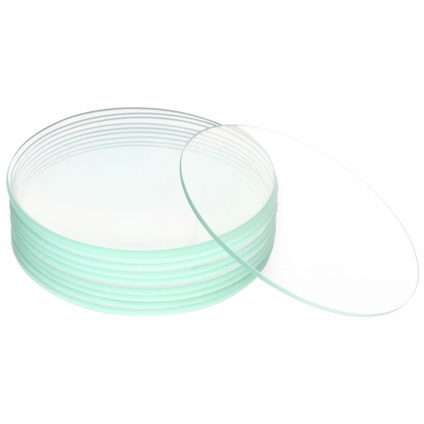 FunChem Vetrini da Orologio per Laboratorio 70 mm O.D., Coperture per Becher in Vetro Curvo con Superficie Liscia e Trasparente, Ideali per Pesatura e Copertura in Uso di Laboratorio, 10 Pz