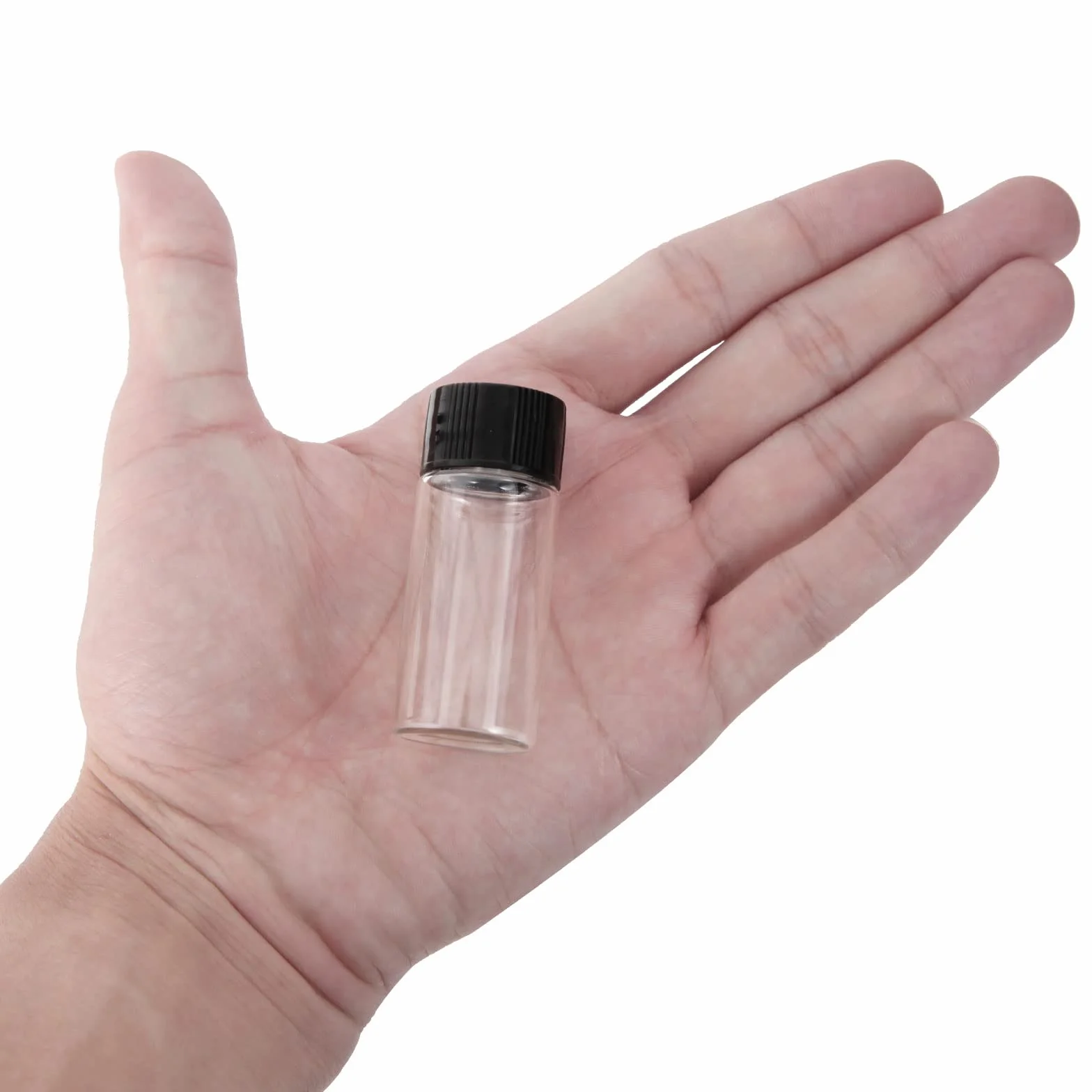 Fiale di Vetro Trasparente da 10 ml con Tappi a Vite, Flacone Campione, 50 Pezzi
