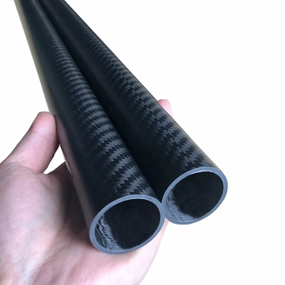 2 pezzi 22x18mm fibra di carbonio tubo rotondo Lunghezza 500mm 3K tubo di carbonio alta resistenza Superficie opaca (22x18x500mm)