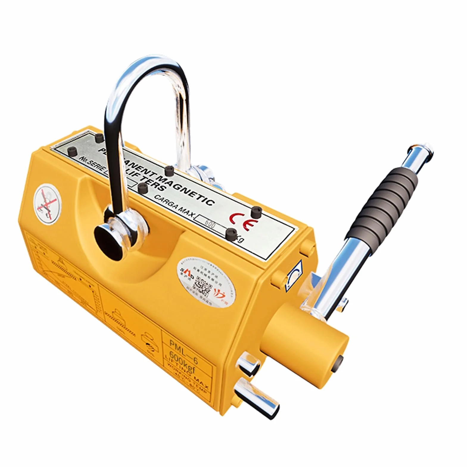 Sollevatore magnetico, magnete di sollevamento for piastre da 1320 libbre/600 kg con design a scanalatura a U, magnete di sollevamento for paranchi, blocchi e attrezzature for gru da officina