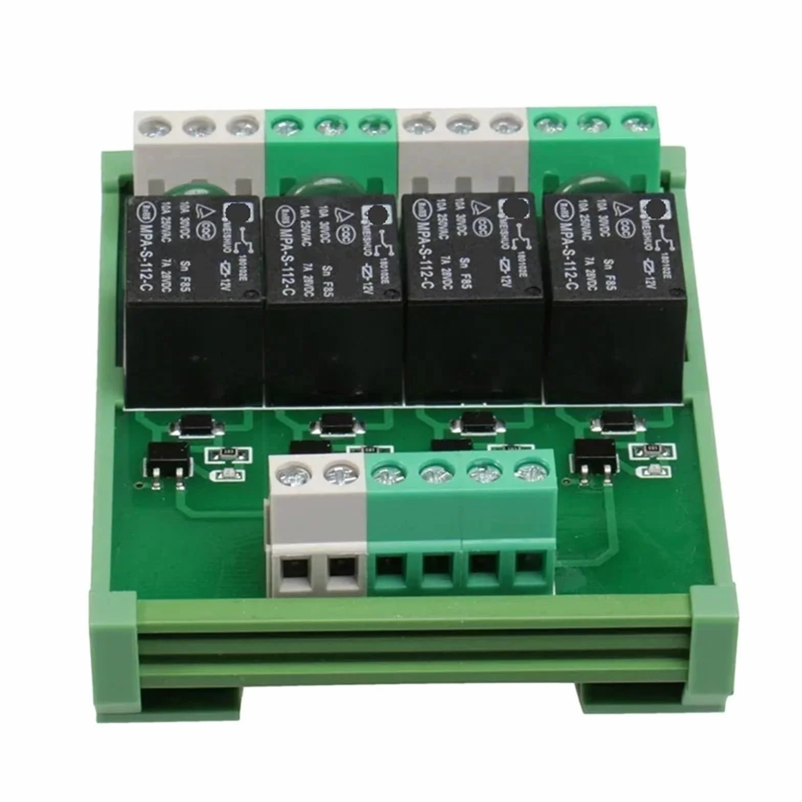 Modulo relè a 4 canali for montaggio su guida, interfaccia 12V 24V CC/CA, modulo relè 220V 230V 5VDC(FY-T734-230VAC)