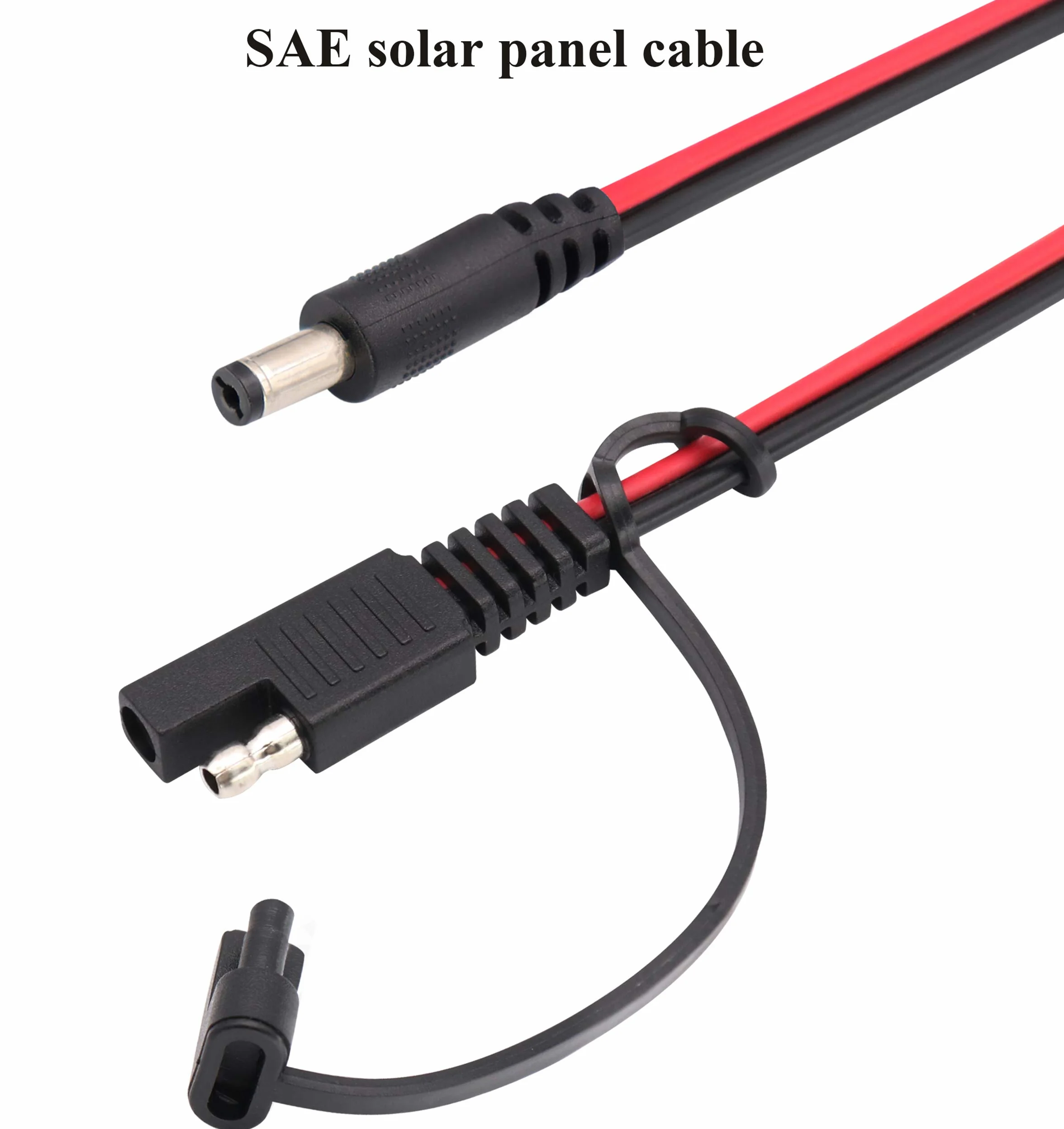 CC a SAE Cavo Spina SAE a CC 5,5 mm x 2,1 mm Adattatori Maschio Cavi per Pannelli Fotovoltaici per Autoveicoli Pannelli Batteria Solare Cavi di Collegamento(0,5M/1,5 Piedi-2 Pezzi)