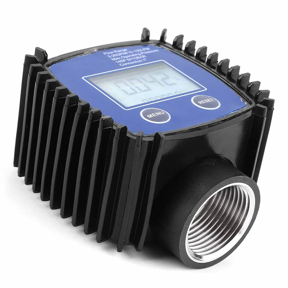 Misuratore di Portata Universale con Schermo LCD, Digitale Ad Alta Precisione 1%, Turbina di Liquido 1in/Out per Acqua, Olio