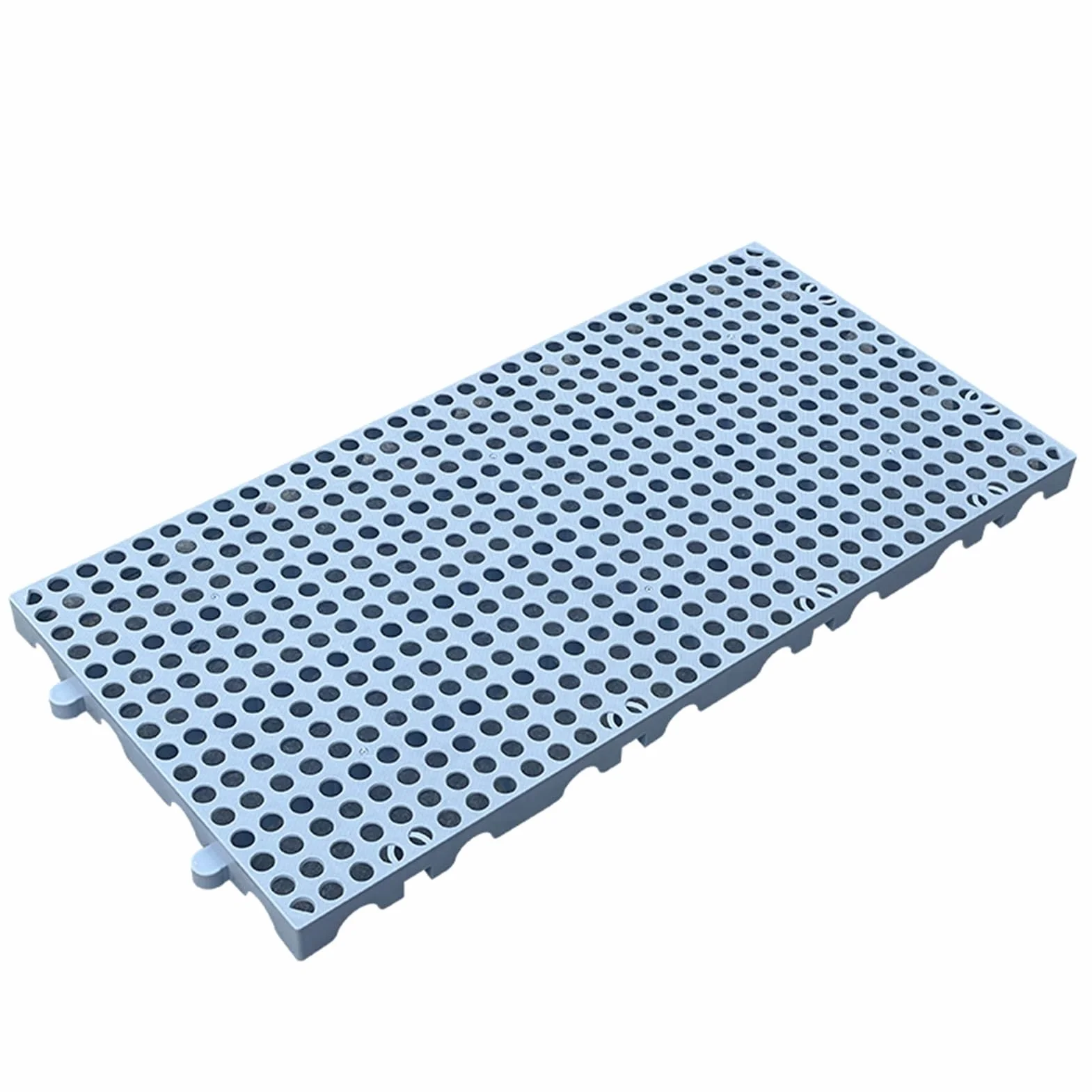 Pallet in plastica, griglia di stoccaggio impermeabile, espositore per pallet da pavimento impilabili per cantina, garage, cucina, supermercato, armadio, piattaforma (grigio, 60x30x3 cm/1 pz)