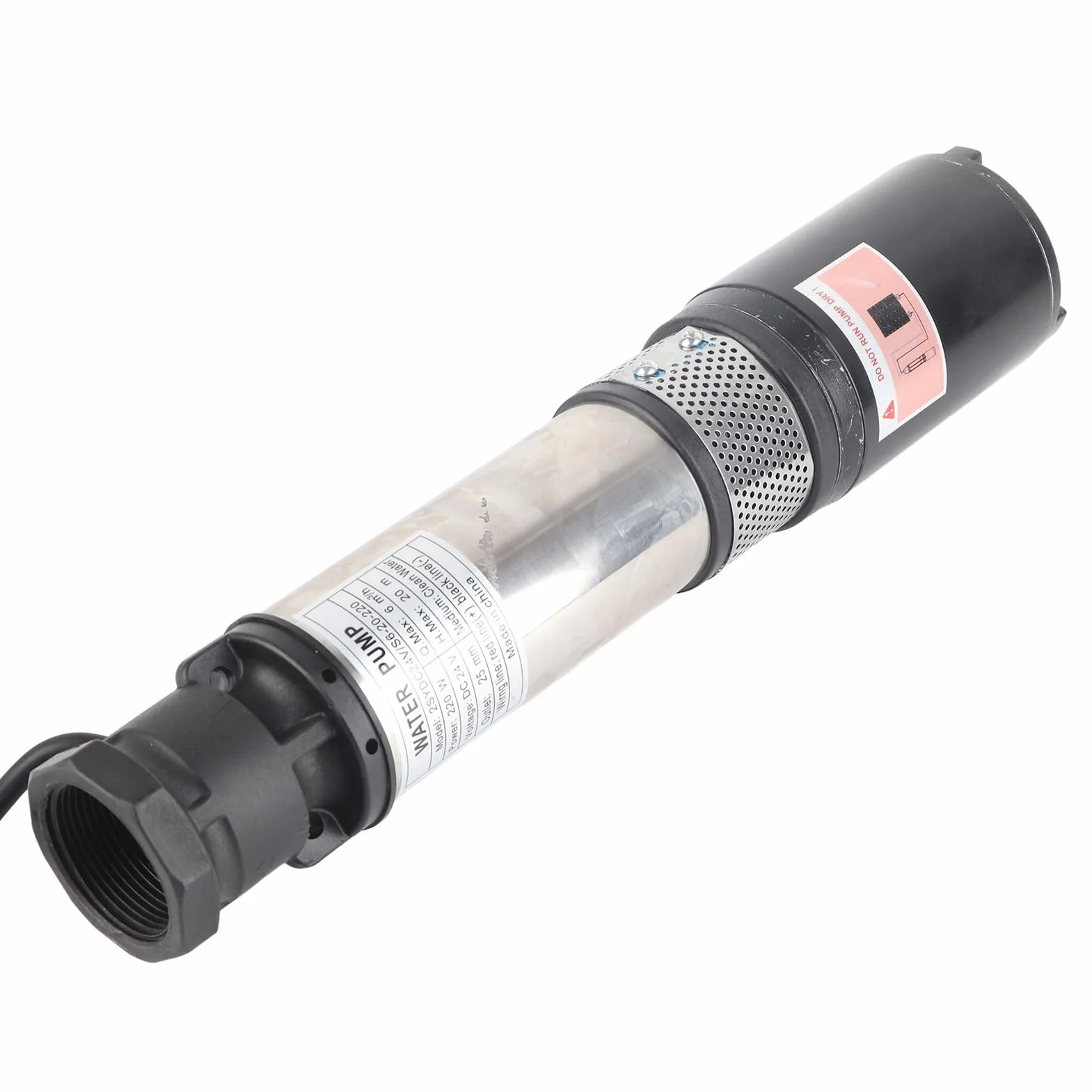 Pompa per Pozzi Profondi CC, Pompa per Acqua Solare, Pompa per Acqua a Membrana, Flusso Elevato, Corsa Elevata, 20 Metri, 24 V, 2SYDC24V