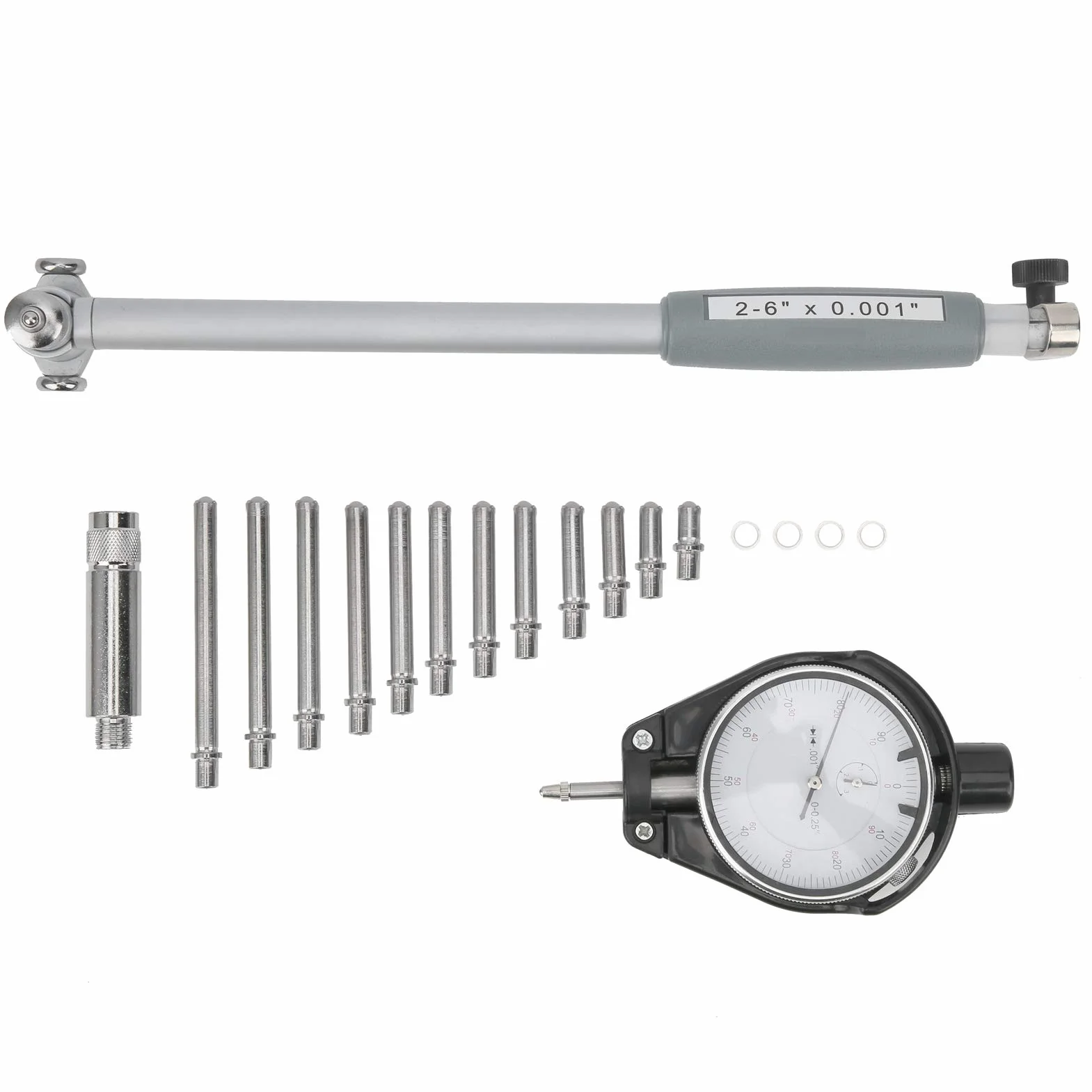Set misuratore di alesatura con quadrante estensore, misuratore di alesatura comparatore, indicatore di foro del quadrante di misurazione Kit di utensili per cilindri del motore (misure inglesi)