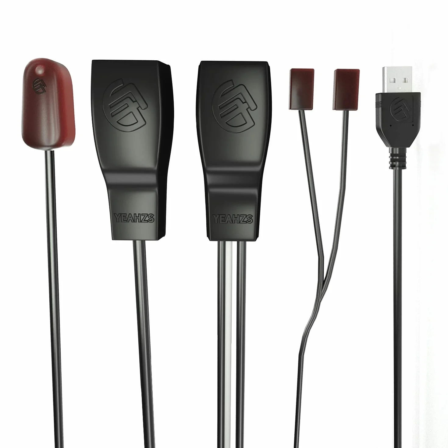 IR ripetitore, IR Remote Control Extender, sistema di ripetizione a infrarossi, si applica a Cat6/Cat5e/Cat7 Ethernet Cavo di connessione (doppia testa ir emettitore)
