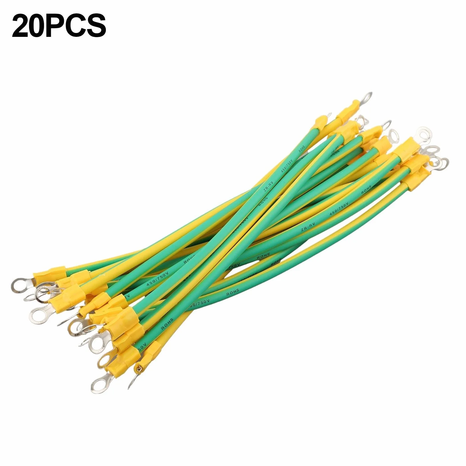Cavo di terra BVR per fotovoltaico solare 6 mm2 20 cm 10-14 AWG giallo verde