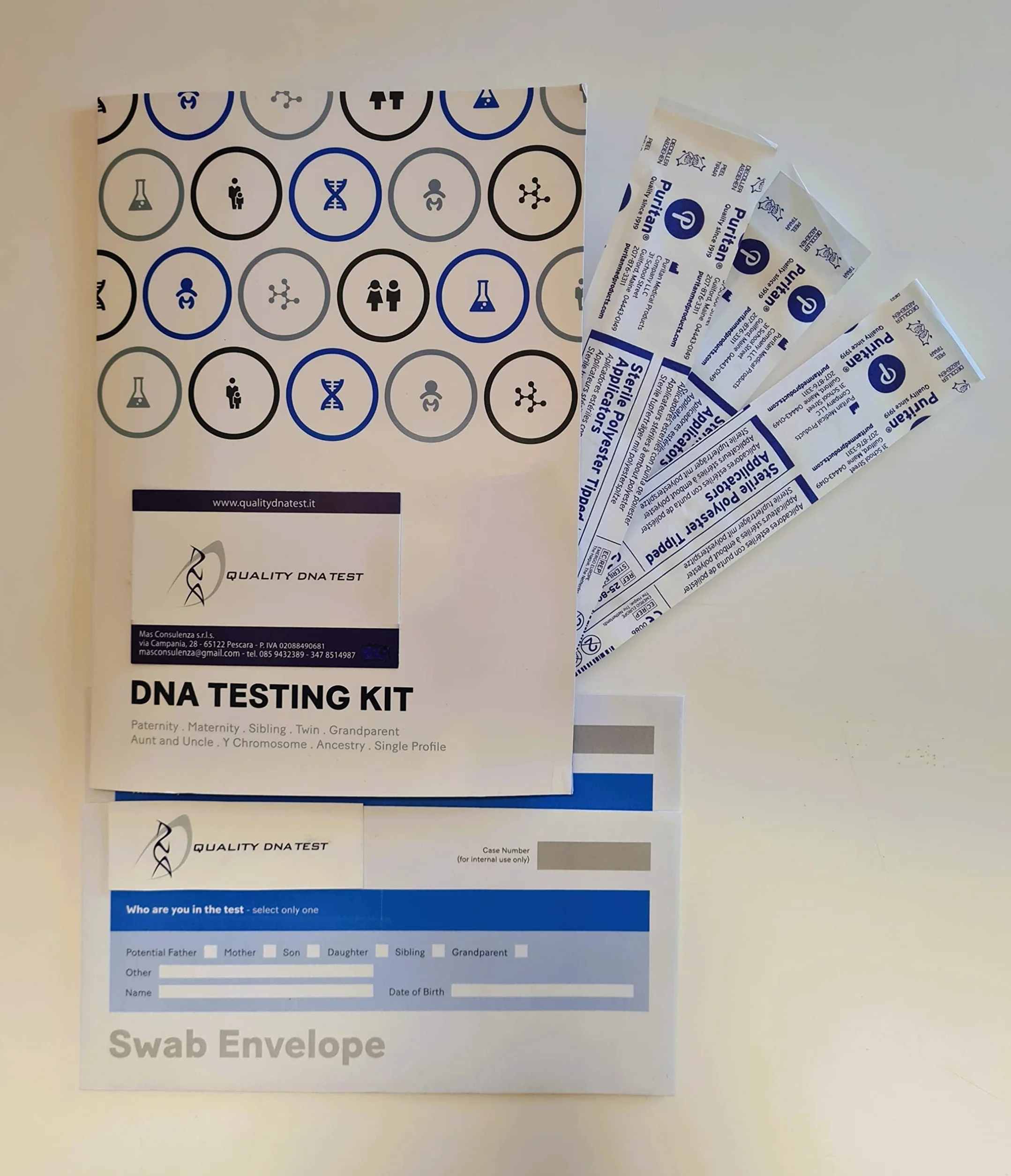 Kit prelievo per test Paternità Dna Quality Dna Test 24 loci genetici