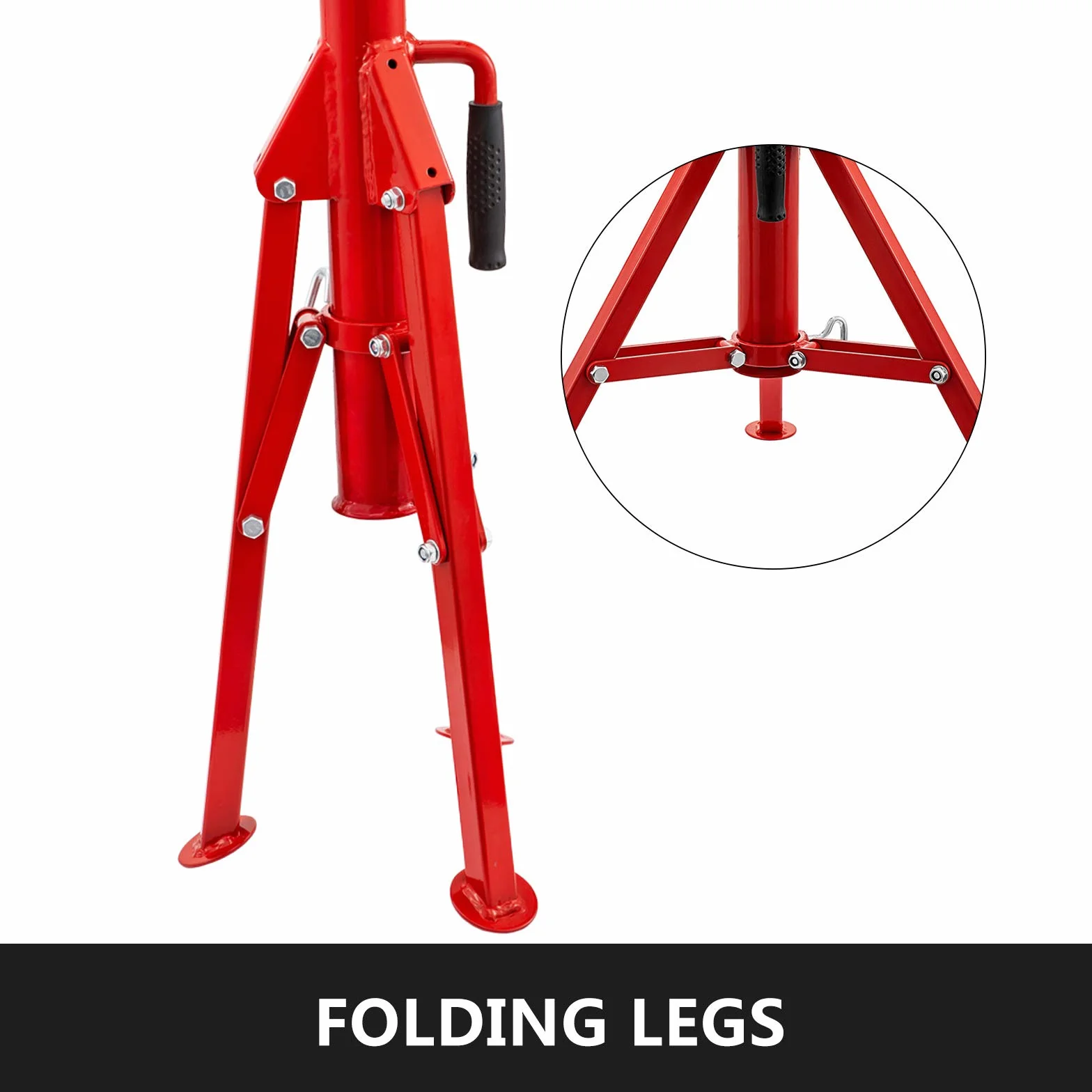 VEVOR Supporto per Tubi a V da 28"a 51,5" Tipo 1107A con 2 Sfere di Trasferimento e Piedini Pieghevoli 4500LB Altezza Regolabile da 28"a 51,5" Tipo 1107A