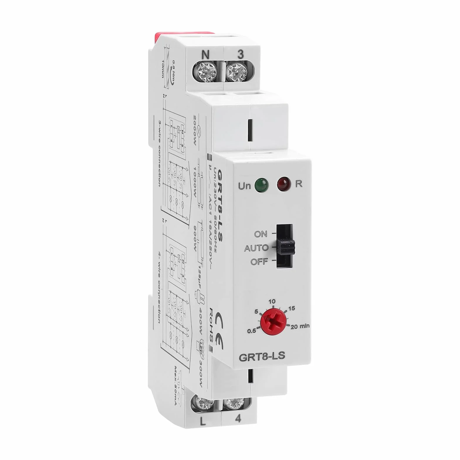 GRT8-LS AC 220V Corridoio Relay Relè Luci Scale Temporizzatore, Timer Interruttore Luce Scala 0,5-20 Minuti Regolabile Per Illuminazione Corridoio