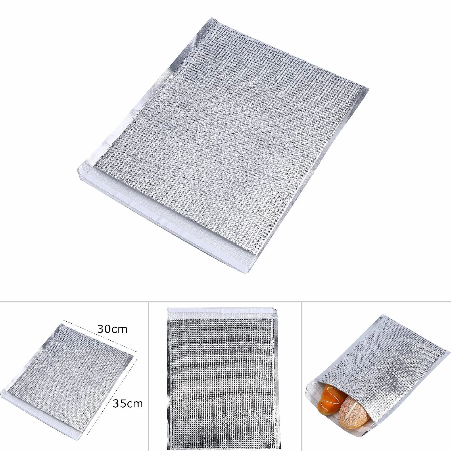 Sacchetti isolanti riutilizzabili, autosigillanti, 4 tipi, set da 10 pezzi, pellicola di alluminio usa e getta, sacchetto isolato per alimenti, refrigeratore termico,