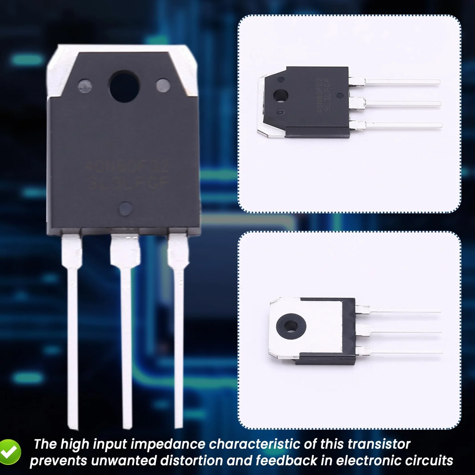 5 pezzi 40N60FD2 SGT40N60FD2 SGT40N60FD2PN 40A 600V Transistor TO-3P – Alta efficienza e commutazione rapida