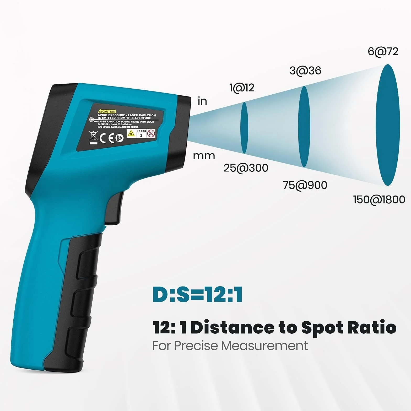 Tilswall Termometro Infrarossi Professionale -50°C~800°C con Sonda per Carne Display LCD a Colori