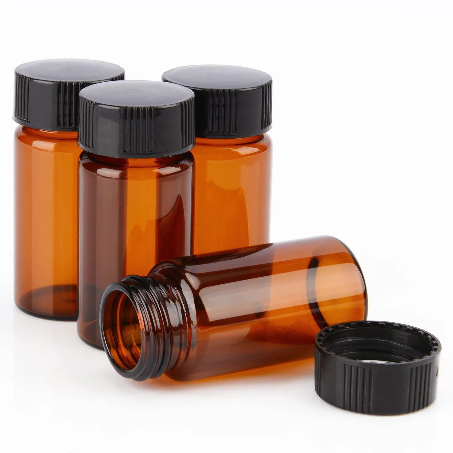 stonylab Viali Campione in Vetro Marrone con Tappo a Vite, Flacone per Campionamento Liquido Flacone Reagente in Vetro Ambra, Capacità 20 ml, Confezione da 20
