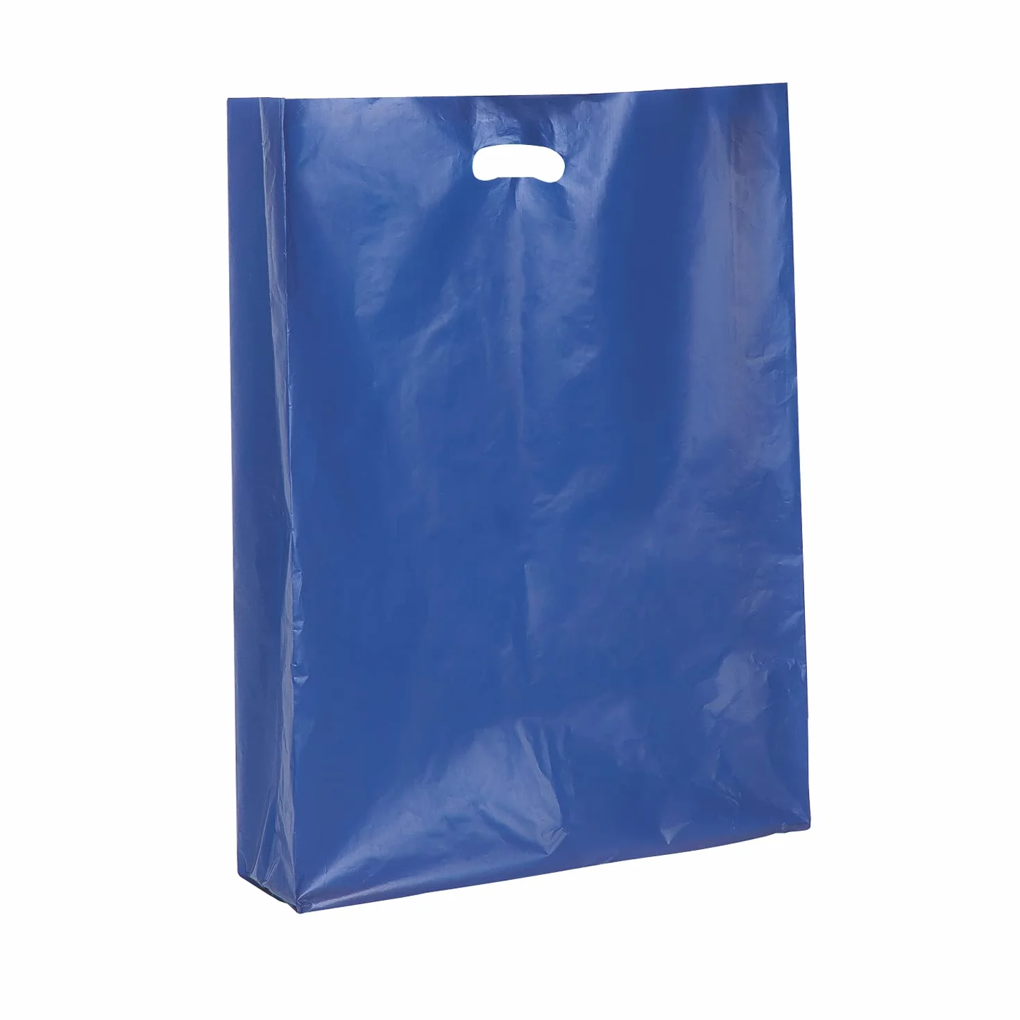 Propac Z-SHF40B Shopper in Plastica con Manico a Soffietto, 40 x 60 cm, Colore Blu - Set di 100 Pezzi