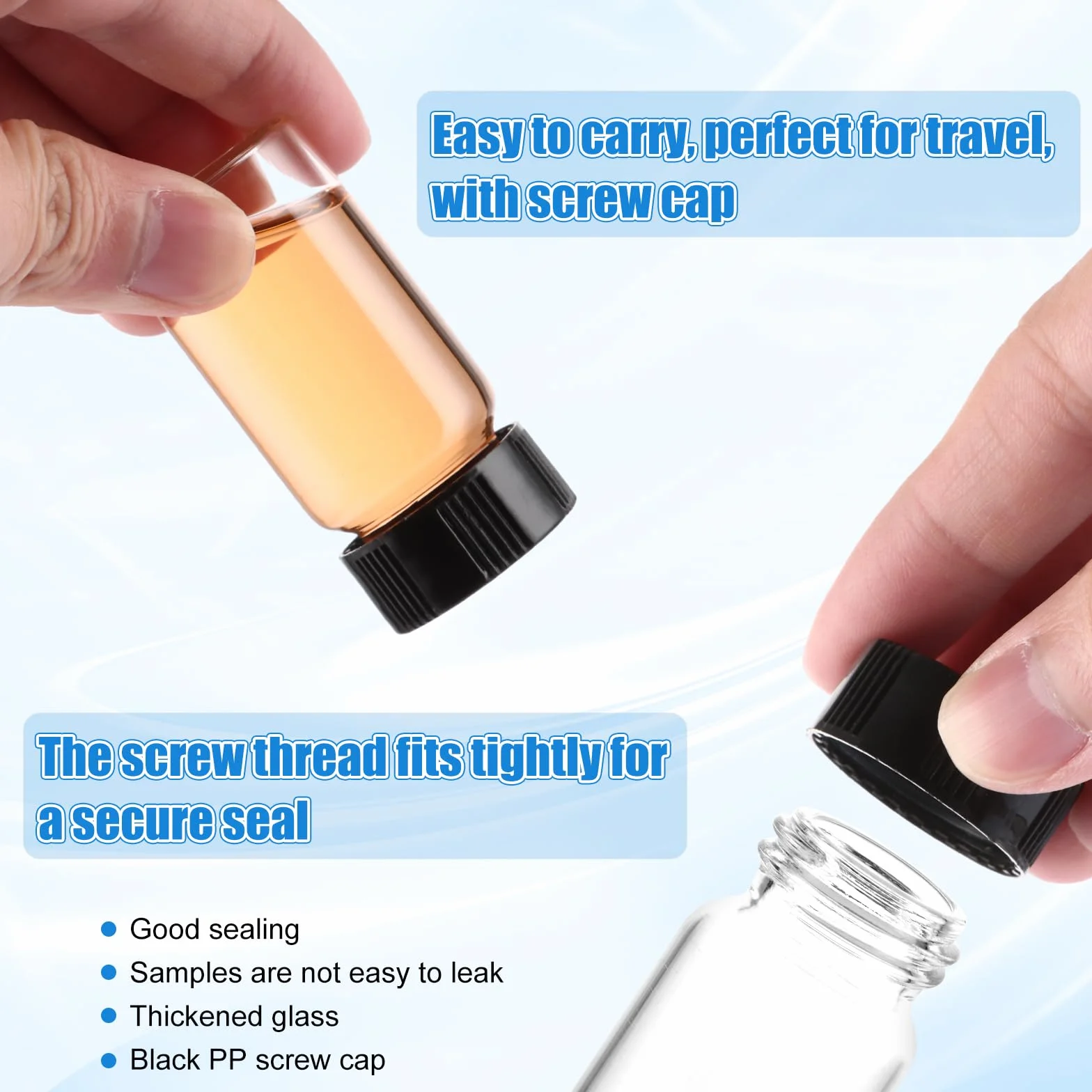 SHUESS 100 x 20 ml provette in vetro borosilicato con tappo a vite