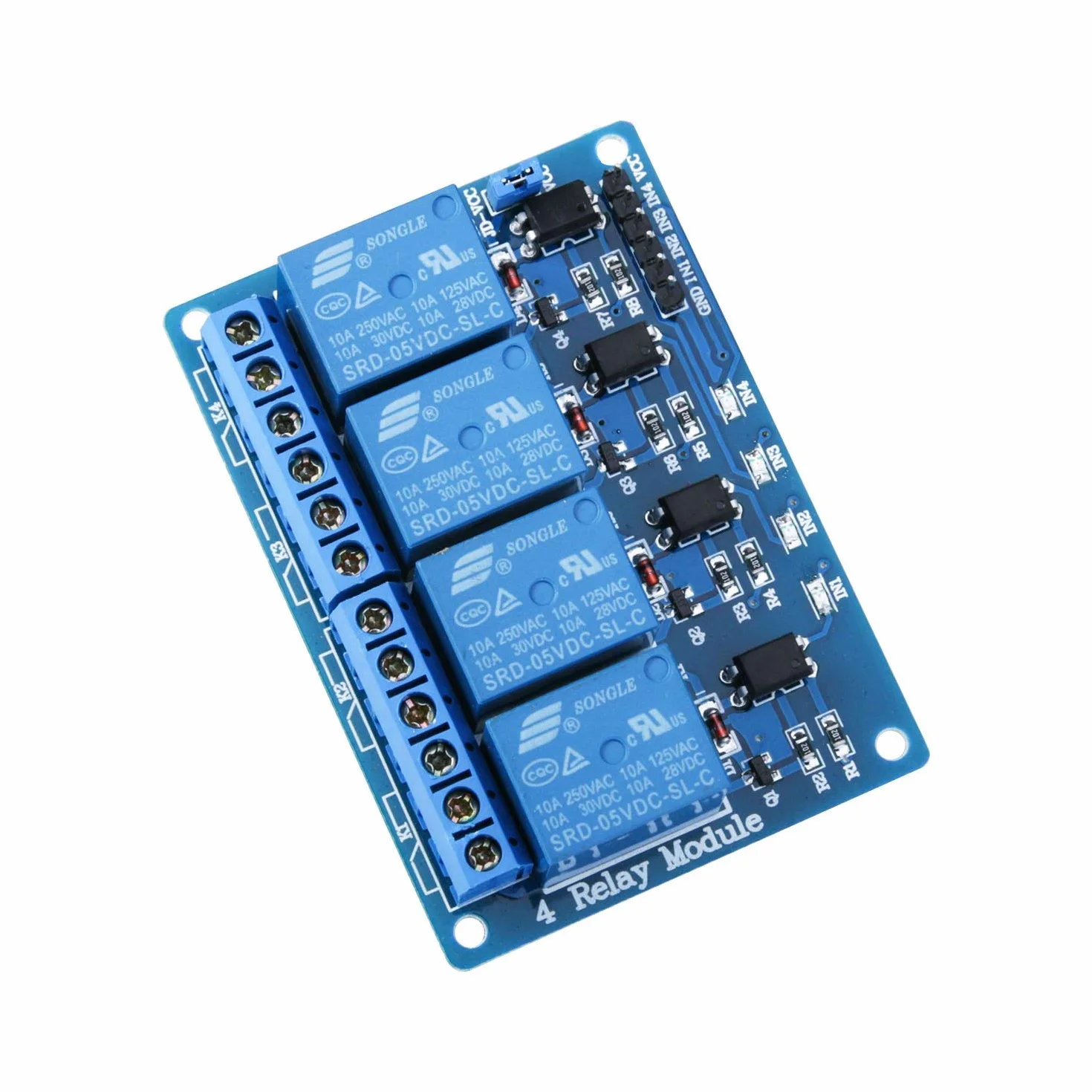 ELEGOO 4 Channel DC 5V Relè Modulo Relay con Accoppiatore Ottico 1280 DSP Arm PIC AVR per Arduino Raspberry Pi