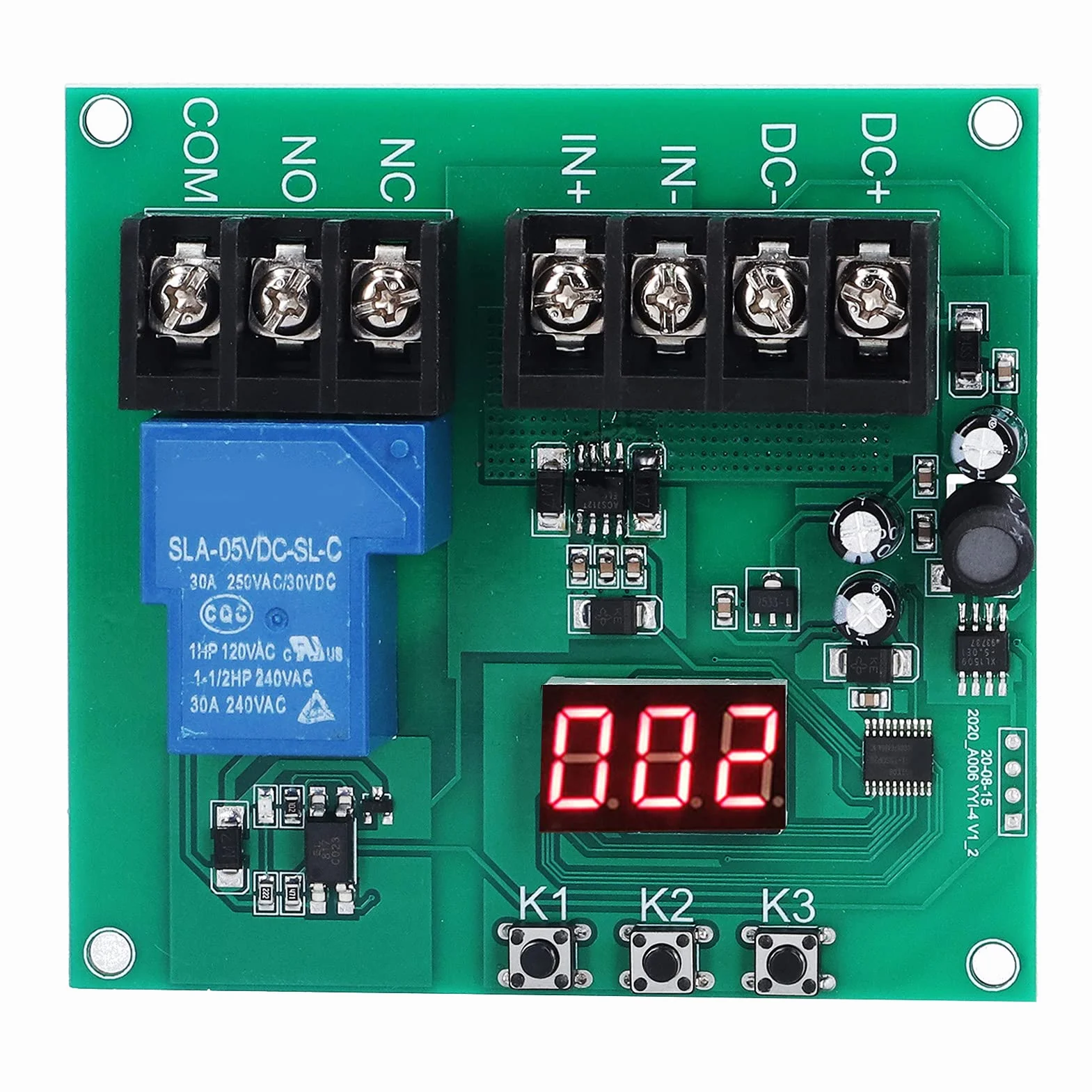 Modulo di Rilevamento della Corrente CC YYI-4 7-30V 0-30A Scheda del Modulo di Rilevamento del Rilevamento della Corrente CC Modulo relè di Protezione Sovracorrente