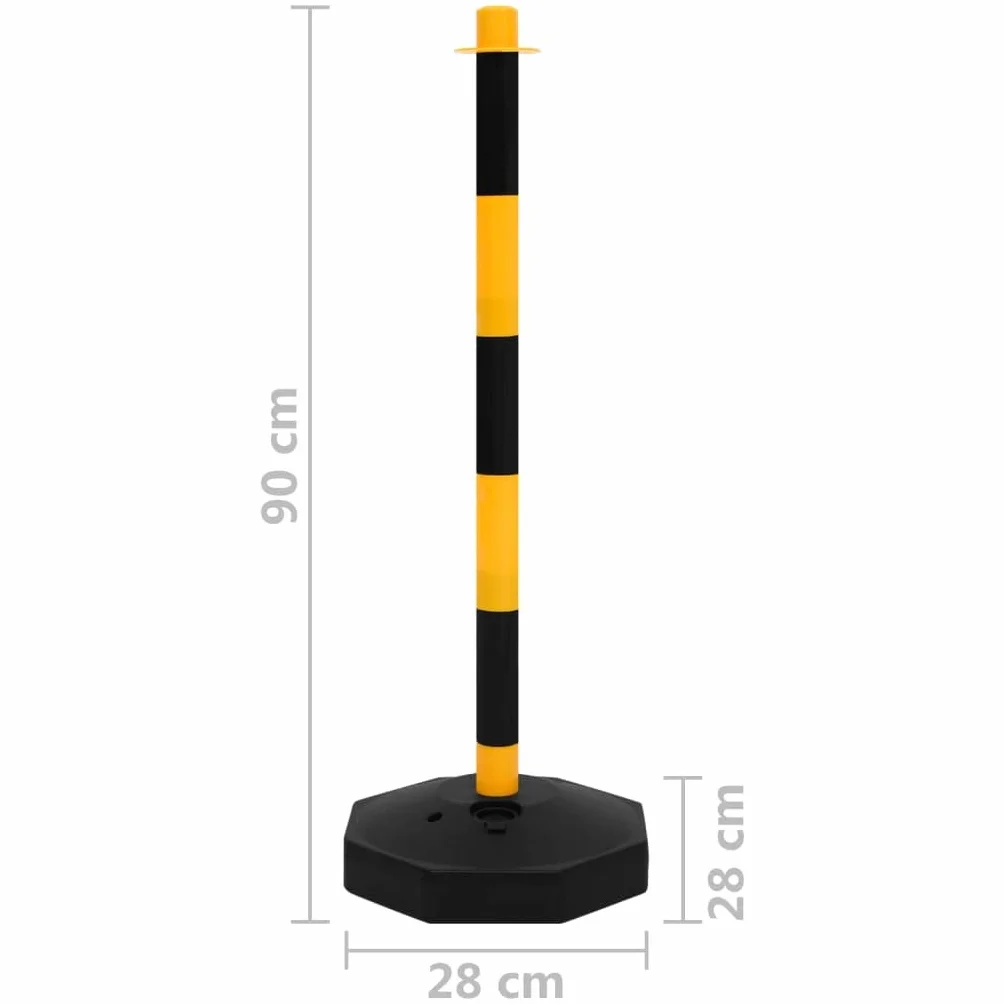 vidaXL Set di Pali Stradali con Catena in Plastica di 10 m