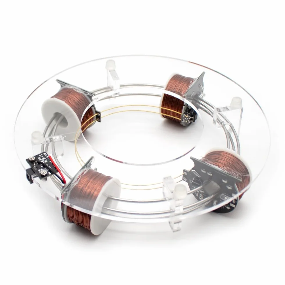 Toplionace Ciclotrone Elettromagnetico Fai da Te a Quattro Bobine Acceleratore Circolare Attrezzatura per Esperimenti Scientifici Modello di Sussidi Didattici per la Fisica