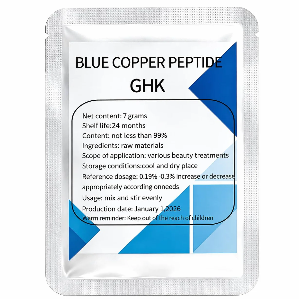 99% GHK-Cu Copper Peptide Powder CAS 49557-75-7 7g pack