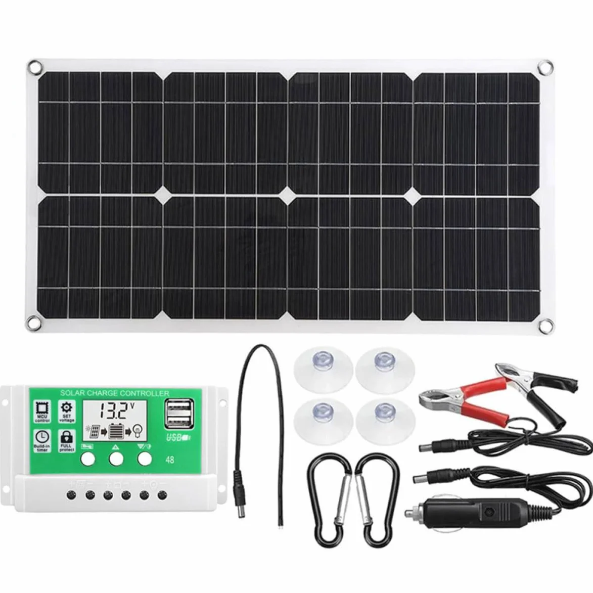 Pannello Solare Portatile da 25w 18v con Protezione Circuito Aperto e Struttura Leggera in Silicio Monocristallino per Campeggio e Viaggi