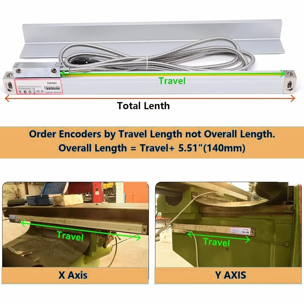 Indicatore digitale DRO 5µm TTL di posizione per tornio, fresatrice, smerigliatrice, ecc. (150 mm)