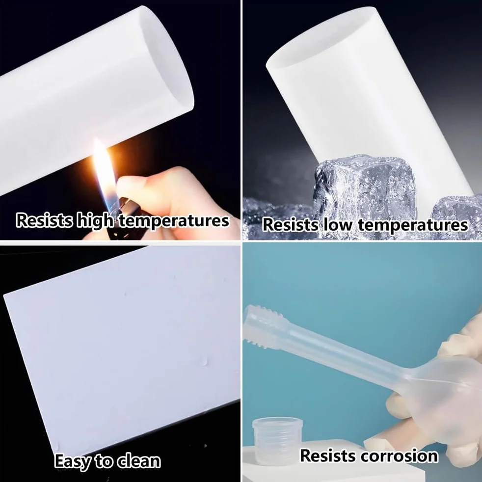 Barra in PTFE e Teflon 50 cm diametro 16-28 mm antiaderente resistente agli agenti chimici