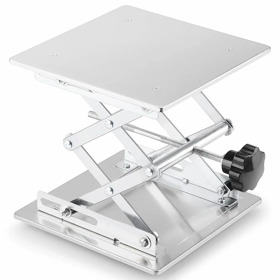 Labasics Sollevatore Laboratorio, 300 x 300 mm Alta Qualità In Acciaio Inox, Piattaforma di Sollevamento da Laboratorio, Altezza Espandibile da 95 mm a 460 mm, Peso Supportato 25 kg