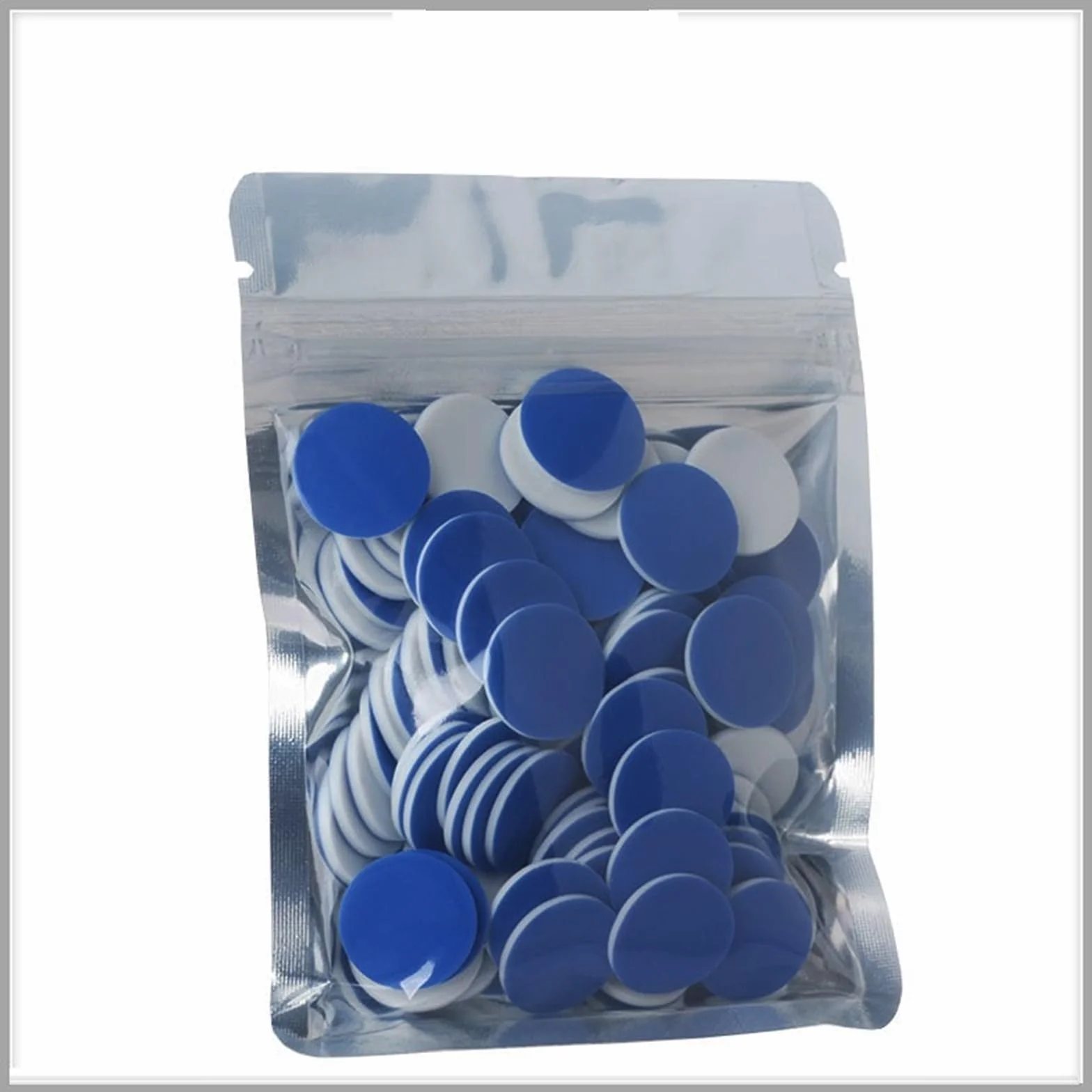 Setti for copertura magnetica in metallo 18 mm Setti 17,5 mm PTFE bianco/silicone blu (1,5 mm) di spessore Tappo for fiala for cromatografia 18 mm 100/conf.