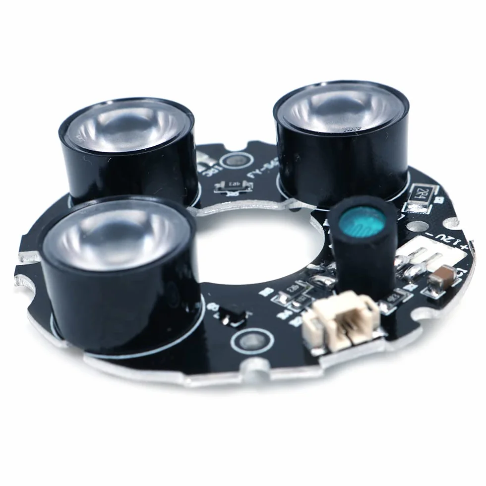 850nm infrarosso 3 LED Array bordo IR Illuminatore con IR Gamma fino a 30m Per tutti i tipi di moduli della fotocamera, Potenza DC 12V