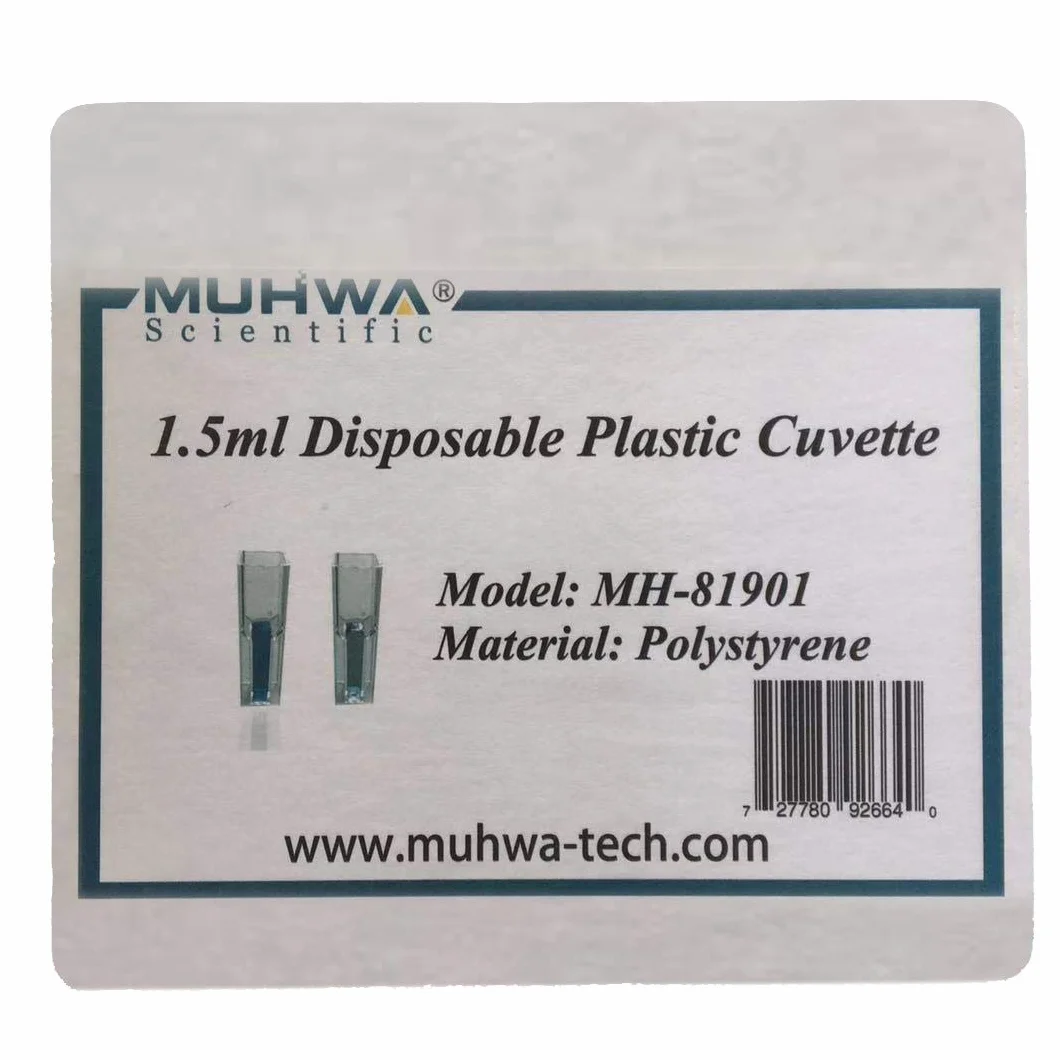 MUHWA Cuvette in Plastica 1.5ml con Due Finestre Luminose da Laboratorio