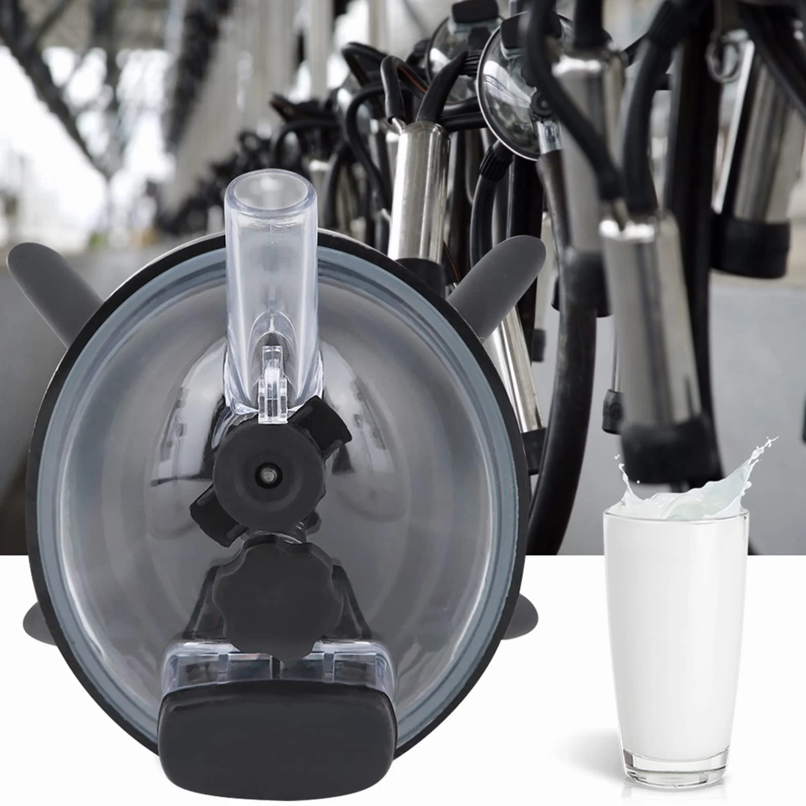 Hztyyier Cluster per Artigli da Latte da 240 CC per Accessori di Ricambio per Utensili Agricoli in Acciaio Inossidabile per Mungitura di Pecore di Mucca Poultry Farming Supplies
