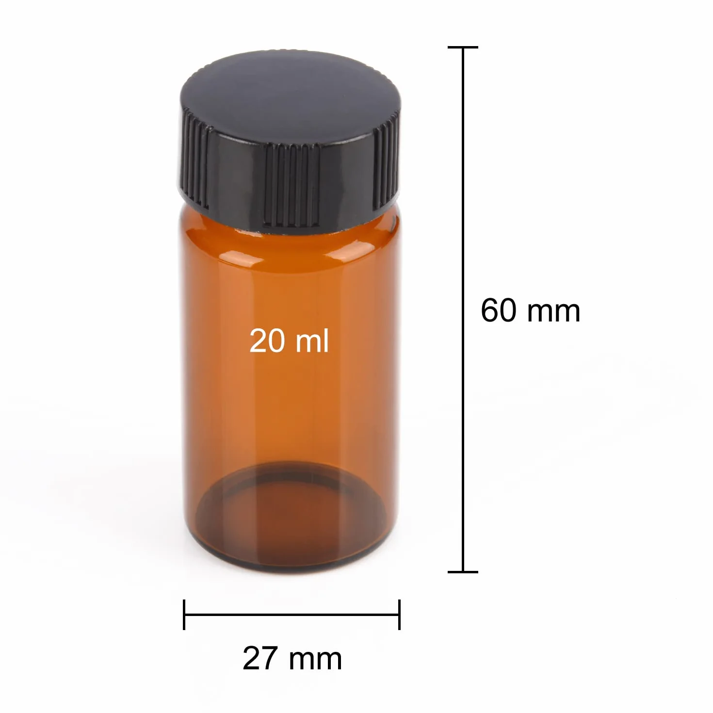 stonylab Viali Campione in Vetro Marrone con Tappo a Vite, Flacone per Campionamento Liquido Flacone Reagente in Vetro Ambra, Capacità 20 ml, Confezione da 20