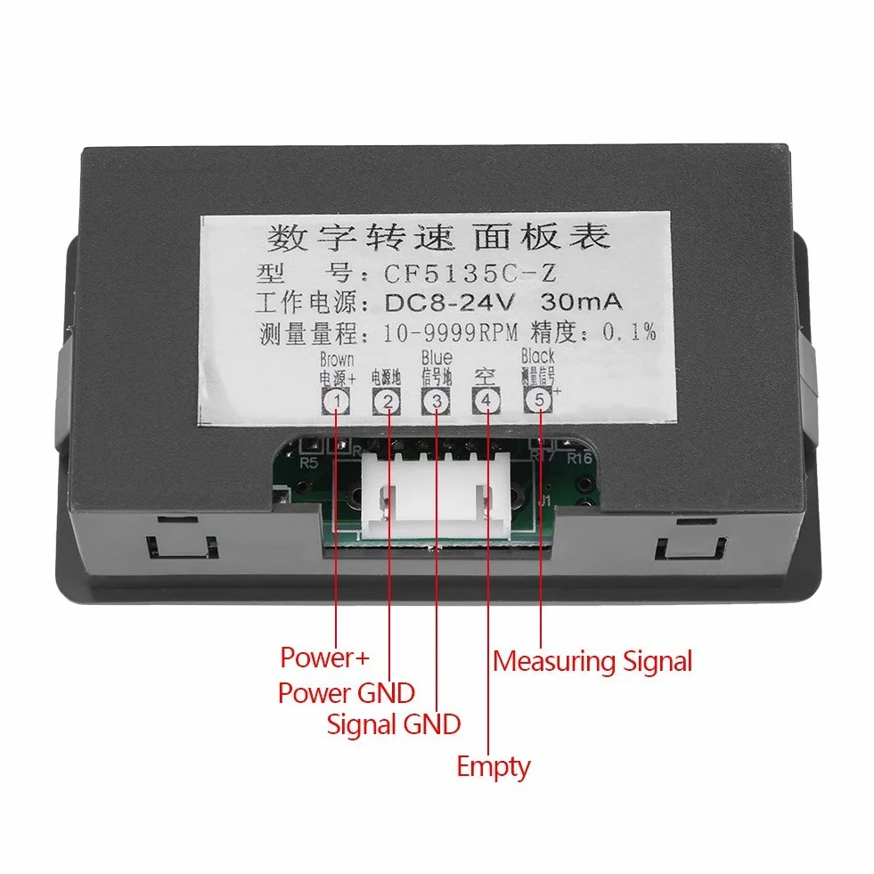 Contagiri Digitale, Akozon Tachimetro Digitale Pannello Velocità Digitale LED a 4 Cifre Contagiri RPM + Sensore di Prossimità NPN di Induttivo ad Effetto Hall(Blu)