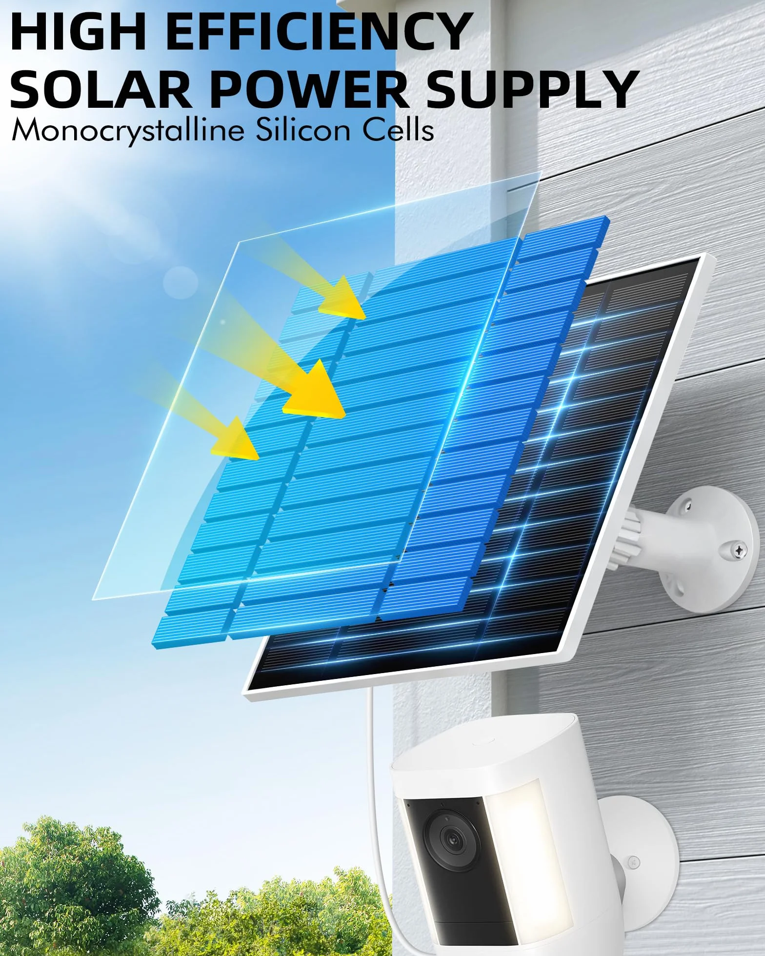 KEPEAK Small Solar Panel for Ring Camera Outdoor