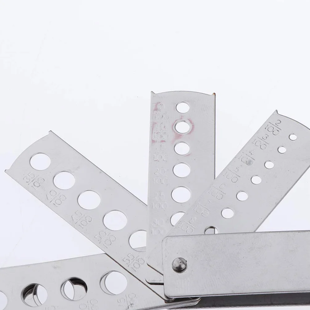 Dailymall Calibro di Misurazione per Pietre Preziose Diamantate con Calibro A Forma di Ventaglio in Alluminio - Argento, 8 Pezzi di Fan