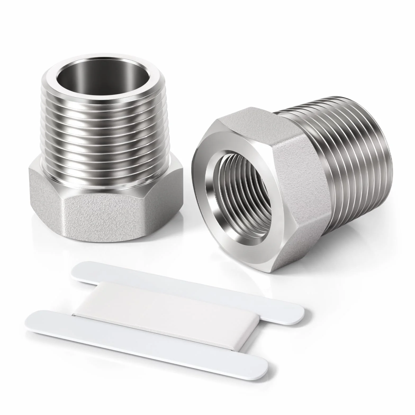Bwintech 2 Pz da 1/2" femmina a 1" maschio Connettore esagonale inossidabile di riduzione filettatura BSP