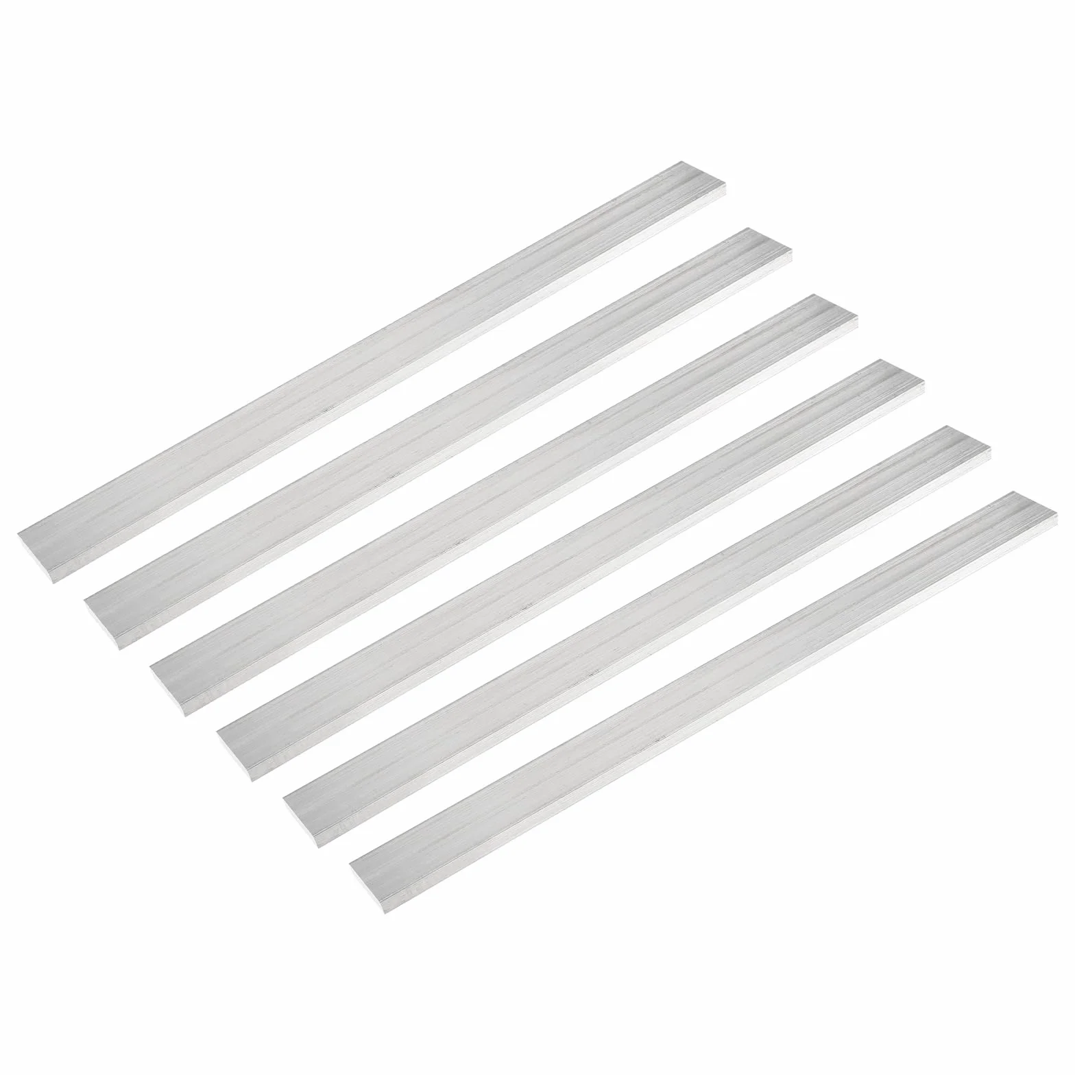 QUARKZMAN 6 Pcs Barra Piatta Quadrata in Alluminio, Spessore 1/4" (6mm) X Larghezza 1" (25mm) X Lunghezza 12" (305mm) 6061 Piastra in Alluminio Solida Nuovo Stock da Mulino Argento