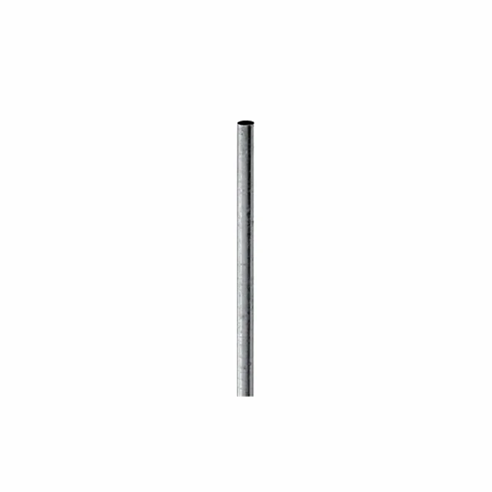 Palo tubolare dritto diametro 48mm h 200cm in ferro zincato antirotazione con tappo per segnaletica stradale