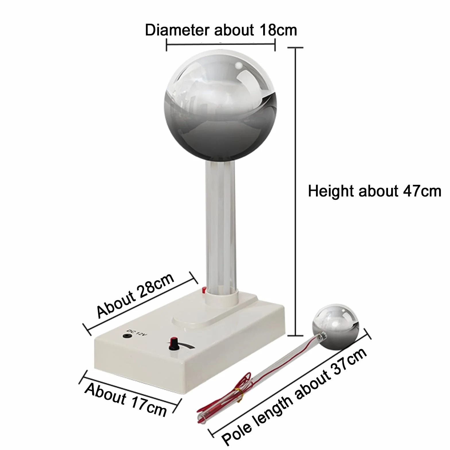 Generatore Elettrostatico Motorizzato Van De Graaff, Esperimenti Scientifici STEM, Azionato da Motore, con Bacchetta di Scarica, per Dimostrazioni di Laboratorio su Elettricità E Magnetismo