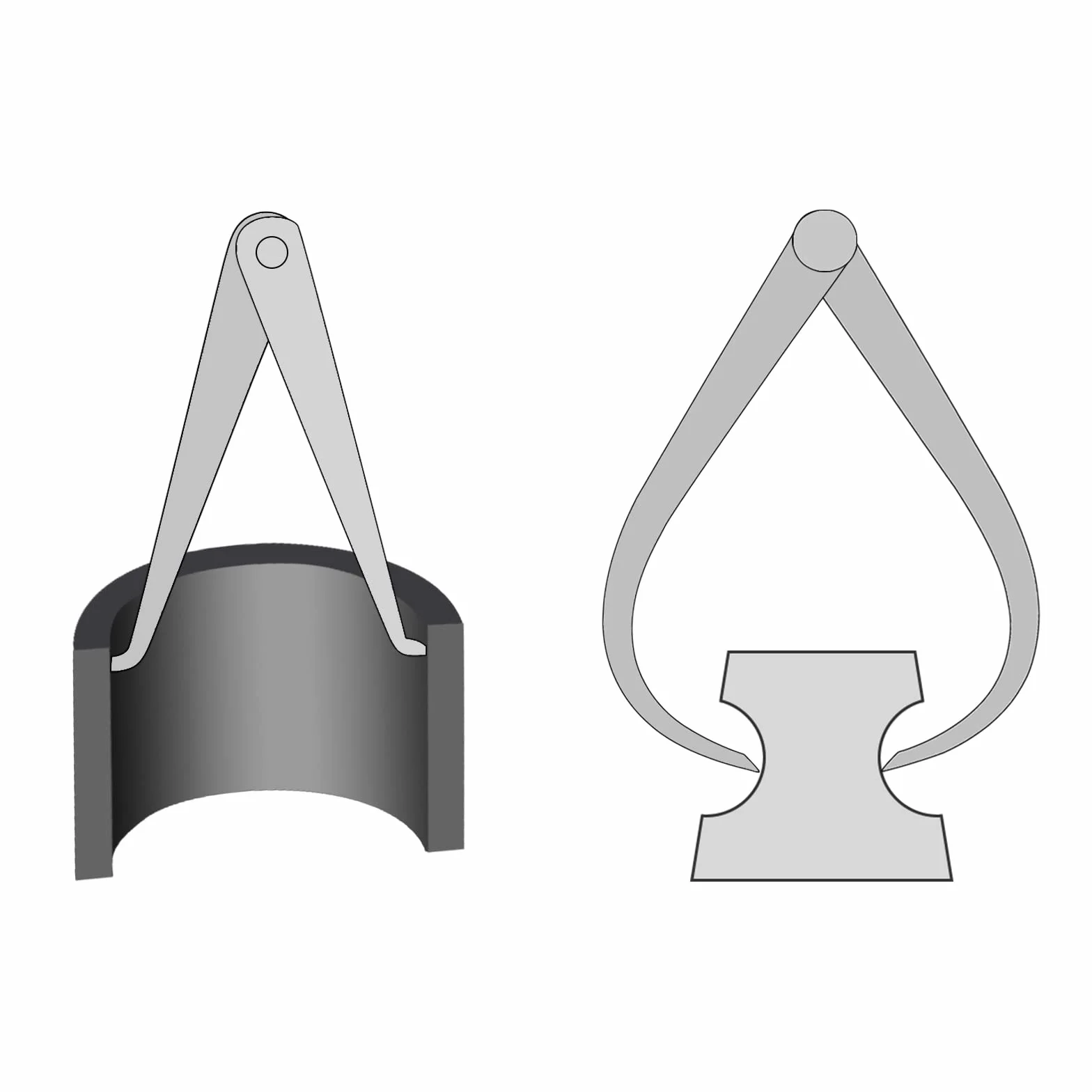 QUARKZMAN Calibro A Pressione Esterno 400mm 16 Pollici Acciaio Per Utensili Giunto Fisso Strumento Di Misurazione Interna Per Intagli Modellatura Scultura Argento