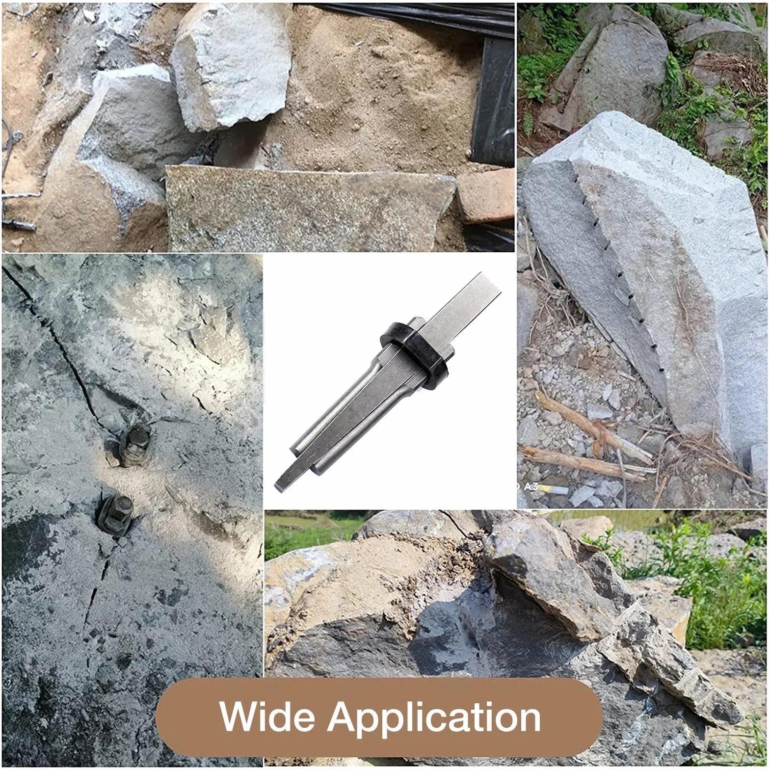 Dischi a cuneo e molla | Cuneo in metallo – Strumenti per taglio di pietra per granito, cemento, , rocce, rocce vulcaniche, rocce calcaree