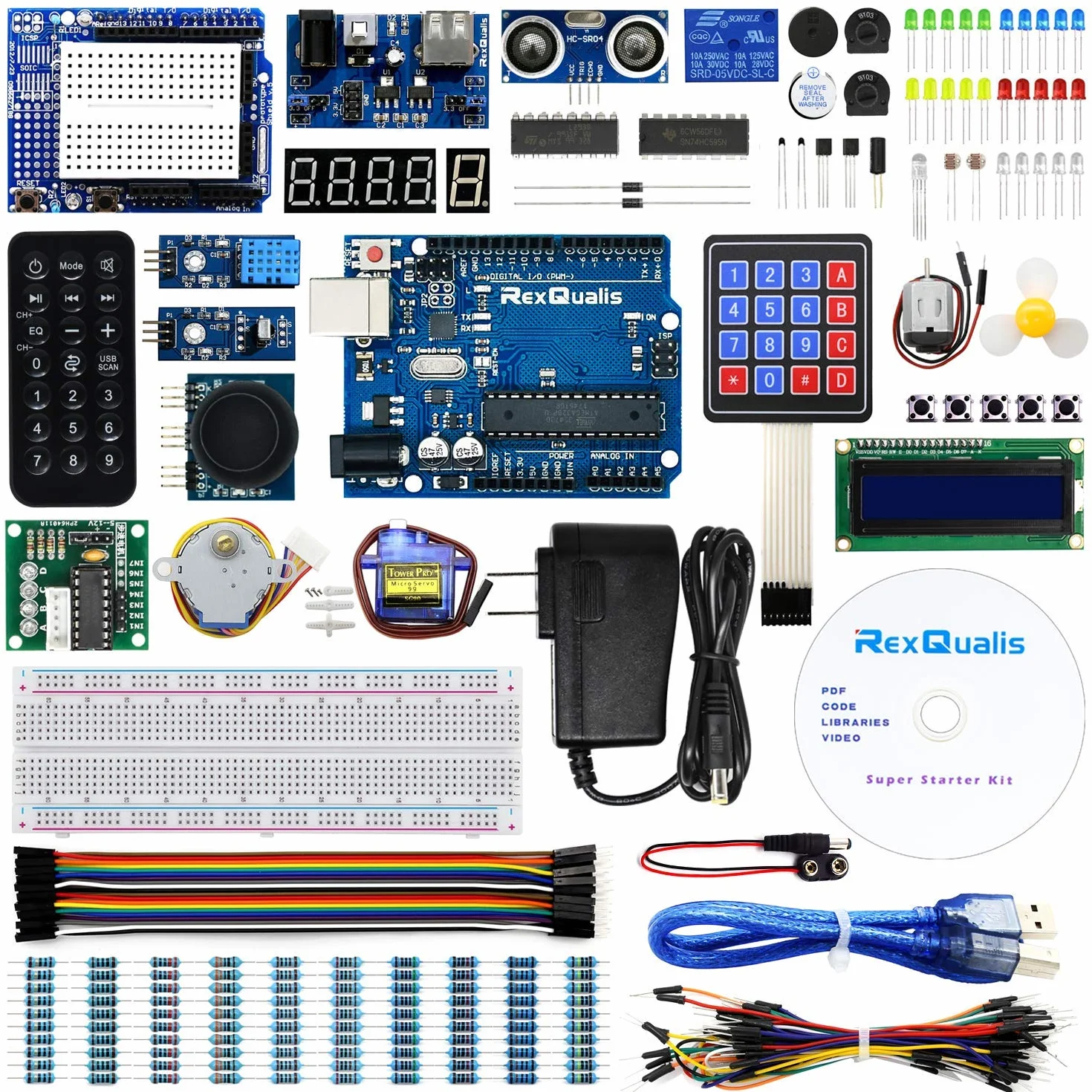 REXQualis Advanced Starter Kit per progetti per Principianti con Kit di apprendimento Tutorial in Italiano Compatibile con i progetti IDE di Arduino