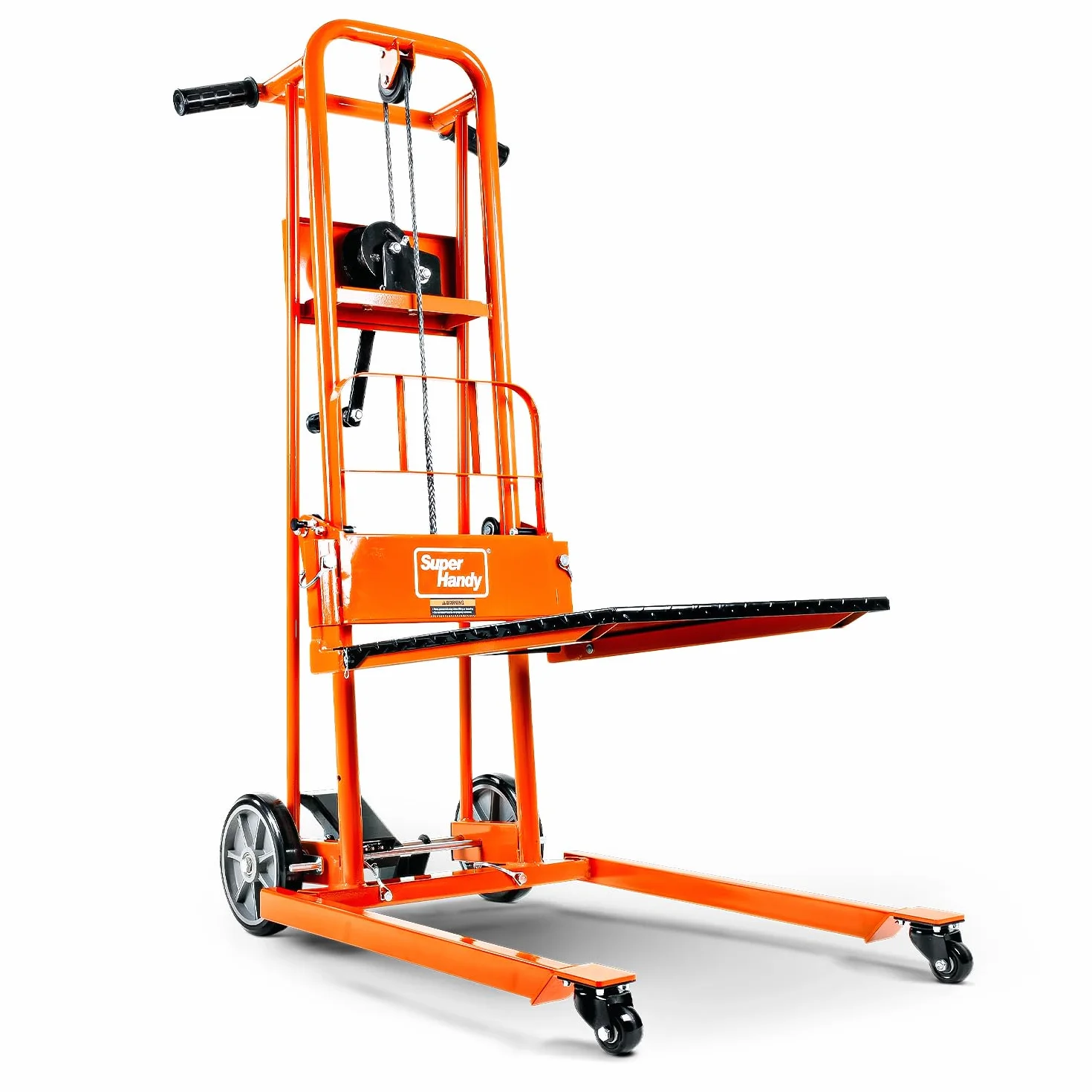 SuperHandy Impilatore per argano elevatore, carrello transpallet, tavolo elevatore, sollevamento forcella, massimo 150 kg, 101,6 cm con ruote 20,3 cm, ruote girevoli